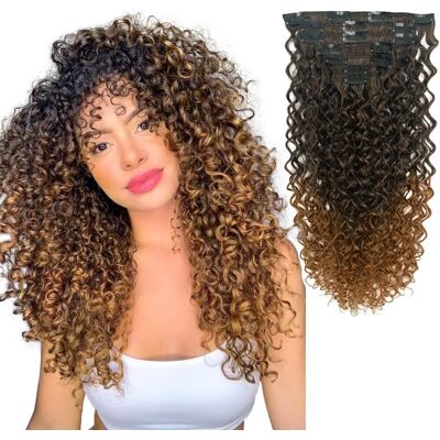 Allyree Kinky Curly Clips In Hair Extensions For Women 7 Pieces Set Deep Water Wave Cli Allyree Kinky Curly Clips In Hair Extensions For Women 7 Pieces Set Deep Water Wave Cli