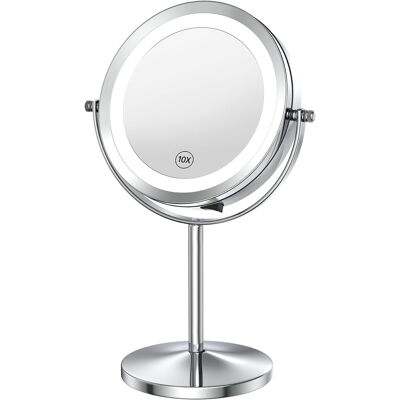 Benbilry Lighted Makeup Mirror With Magnification, Led Double Sided 1x/10x Magn Benbilry Lighted Makeup Mirror With Magnification, Led Double Sided 1x/10x Magn