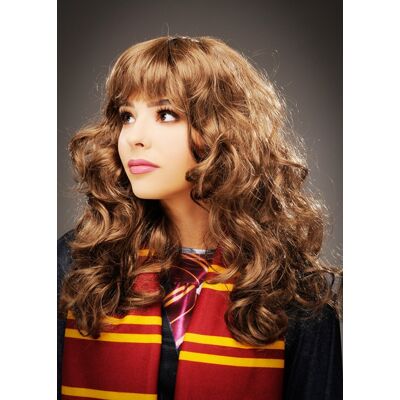 Struts Hermione Granger Style Brown Curly Fancy Dress Cosplay Wizard Wig With Fringe Struts Hermione Granger Style Brown Curly Fancy Dress Cosplay Wizard Wig With Fringe