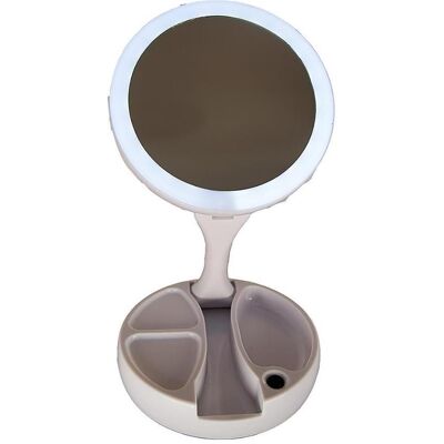 Lifemax Rechargeable Led Illuminated Foldaway Vanity Mirror, White - 2000 Lifemax Rechargeable Led Illuminated Foldaway Vanity Mirror, White - 2000