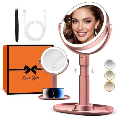 B Beauty Planet Makeup Mirror With Lights, Lighted Magnifying Mirror 30x With 3 B Beauty Planet Makeup Mirror With Lights, Lighted Magnifying Mirror 30x With 3