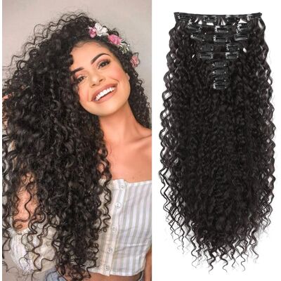 Flufymooz 9pcs Clip In Hair Extensions 22 Inch Curly Hair Extension Long Soft S Flufymooz 9pcs Clip In Hair Extensions 22 Inch Curly Hair Extension Long Soft S