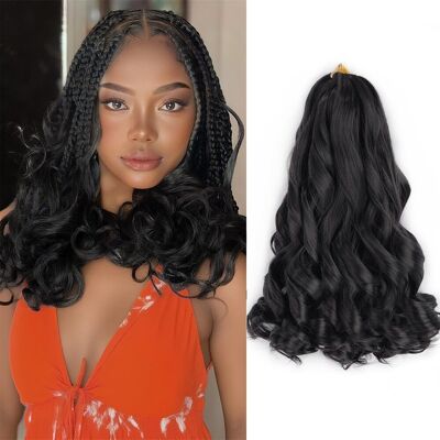 Yufeihe French Curl Braiding Hair 14inch Loose Wavy 8 Packs Black Crochet Hair Curly Br Yufeihe French Curl Braiding Hair 14inch Loose Wavy 8 Packs Black Crochet Hair Curly Br