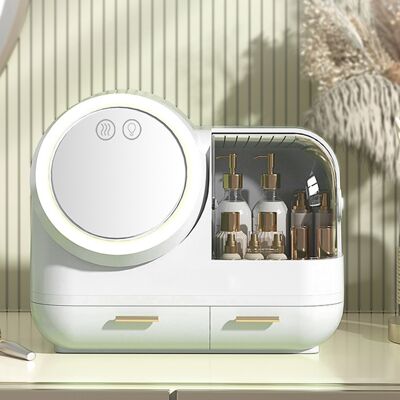 Mirror Fan Makeup Case Large Capacity Led Light Mirror Makeup Storage Box Fo Hen Mirror Fan Makeup Case Large Capacity Led Light Mirror Makeup Storage Box Fo Hen