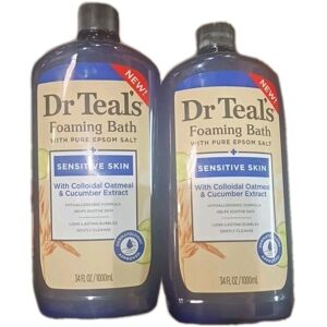 2x Dr Teal'S Foaming Bath With Pure Epsom Salt Sensitive Oatmeal & Cucumber 1l 2x Dr Teal'S Foaming Bath With Pure Epsom Salt Sensitive Oatmeal & Cucumber 1l