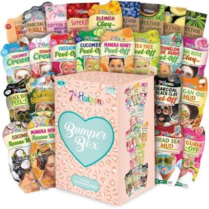 7th Heaven Bumper Box Pamper Gift Set (25 Masks). Clay, Mud & Peel Off Face Mas 7th Heaven Bumper Box Pamper Gift Set (25 Masks). Clay, Mud & Peel Off Face Mas