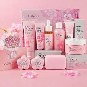 Branded Sakura Bath Gift Set, Pamper Gifts For Women, Body Lotion Body Wash Scrub Hand C Branded Sakura Bath Gift Set, Pamper Gifts For Women, Body Lotion Body Wash Scrub Hand C
