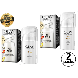 2x Olay Total Effects 7-In-1 Spf30 Moisturiser Hydrates Glow Pro-Vit B5 50ml 2x Olay Total Effects 7-In-1 Spf30 Moisturiser Hydrates Glow Pro-Vit B5 50ml