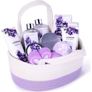 Body & Earth Spa Gift Set For Women - Gift Basket 11 Pcs Lavender Bath Set For Body & Earth Spa Gift Set For Women - Gift Basket 11 Pcs Lavender Bath Set For
