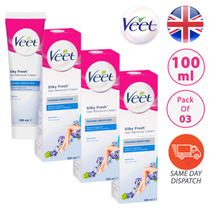 Veet Silky Fresh Hair Removal Cream Touchably Smooth Skin Boyd And Legs 100ml X3 Veet Silky Fresh Hair Removal Cream Touchably Smooth Skin Boyd And Legs 100ml X3