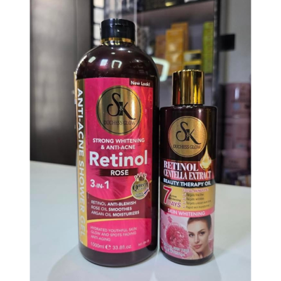 Sk Duchess Glow Retinol Rose 3-In-1 Body Wash Shower Gel 1000ml + Body Oil Combo Sk Duchess Glow Retinol Rose 3-In-1 Body Wash Shower Gel 1000ml + Body Oil Combo