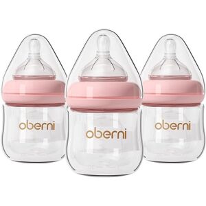 Oberni Glass Baby Bottle, Anti-Colic Newborn Baby Bottles With Slow Flow Breast-Like T Oberni Glass Baby Bottle, Anti-Colic Newborn Baby Bottles With Slow Flow Breast-Like T