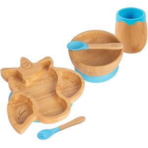 5pc Tiny Dining Blue Bamboo Unicorn Baby Weaning Set Feeding Suction Plate 5pc Tiny Dining Blue Bamboo Unicorn Baby Weaning Set Feeding Suction Plate