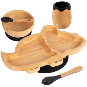 5pc Tiny Dining Black Bamboo Dinosaur Baby Weaning Set Feeding Suction Plate 5pc Tiny Dining Black Bamboo Dinosaur Baby Weaning Set Feeding Suction Plate
