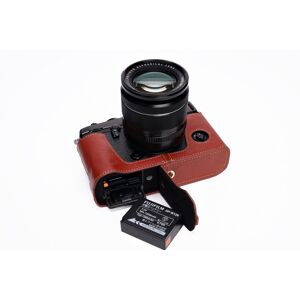 Tp Genuine Real Leather Half Camera Case Bag Cover For Fujifilm X-Pro2 Brown Open Tp Genuine Real Leather Half Camera Case Bag Cover For Fujifilm X-Pro2 Brown Open