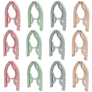 Does Not Apply 12 Packs Folding Clothes Hangers 4 Colors, Non-Slip Clothes Hangers, Portable Fo Does Not Apply 12 Packs Folding Clothes Hangers 4 Colors, Non-Slip Clothes Hangers, Portable Fo