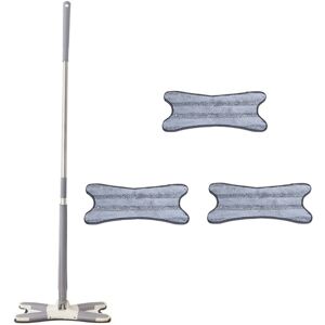 Sodial 4x(Flat Floor Mop With Replace Cloth Heads 360 Degree Squeeze Mop Hand-2534 Sodial 4x(Flat Floor Mop With Replace Cloth Heads 360 Degree Squeeze Mop Hand-2534