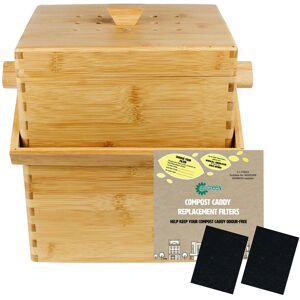 All-Green Wooden Bamboo Compost Caddy Bin–food Waste Recycling (4litre) & 1 Pack Filters All-Green Wooden Bamboo Compost Caddy Bin–food Waste Recycling (4litre) & 1 Pack Filters