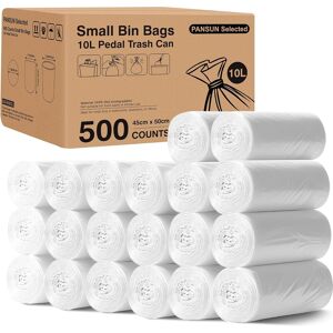 Pansun Selected 500 Pack Small Bin Bags, 10l White Unscented Pedal Bin Liners, Bulk Supply For Pansun Selected 500 Pack Small Bin Bags, 10l White Unscented Pedal Bin Liners, Bulk Supply For