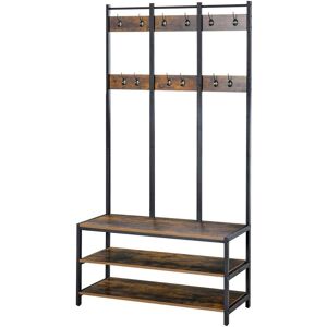 Homcom Entryway Coat Rack Hall Tree Shoe Bench 3 In 1 Design Metal Storage Rack Homcom Entryway Coat Rack Hall Tree Shoe Bench 3 In 1 Design Metal Storage Rack