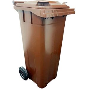 Stg Trading 240l Large Brown Standard Size Rubbish Recycling Bin With Lid & Rubber Wheels Stg Trading 240l Large Brown Standard Size Rubbish Recycling Bin With Lid & Rubber Wheels