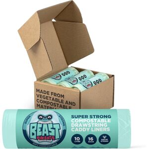 Beast Bin Bags, 6 Rolls Of 16 X 10 Litre Bags (Total 96 Bags) - Certified Food Beast Bin Bags, 6 Rolls Of 16 X 10 Litre Bags (Total 96 Bags) - Certified Food