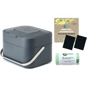 Joseph Joseph Stack 4 Food Waste Caddy–graphite-4 L & 50 X 6l Bags & Filter Pack Joseph Joseph Stack 4 Food Waste Caddy–graphite-4 L & 50 X 6l Bags & Filter Pack