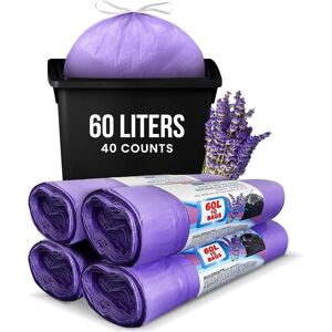 merve Lavender Scented Bin Bags (40 Counts) 60l Bin Liners Very Strong With Drawstrin merve Lavender Scented Bin Bags (40 Counts) 60l Bin Liners Very Strong With Drawstrin