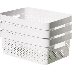 Curver Infinity Dots Set Of 3 100% Recycled Medium Storage Baskets 11 Litres - W Curver Infinity Dots Set Of 3 100% Recycled Medium Storage Baskets 11 Litres - W