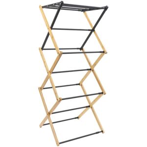 Jvl Freestanding Bamboo Extendable 3 Tier Concertina Clothes Airer, Brown Jvl Freestanding Bamboo Extendable 3 Tier Concertina Clothes Airer, Brown