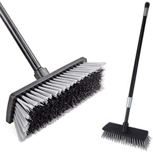 Lanhope Floor Scrubbing Brush Stiff Bristles With 49.6 Inches Telescopic Long Handle, Y Lanhope Floor Scrubbing Brush Stiff Bristles With 49.6 Inches Telescopic Long Handle, Y