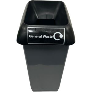 Plastic 50 Litre Recycling Grey Bin Black Lid Waste Rubbish Dustbin Plastic 50 Litre Recycling Grey Bin Black Lid Waste Rubbish Dustbin