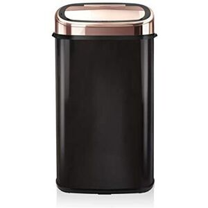 Tower Square Sensor Bin With Infrared Technology Stainless Steel Black And Rose Gold Tower Square Sensor Bin With Infrared Technology Stainless Steel Black And Rose Gold