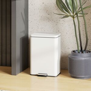 Homcom 20l Kitchen Bin With Soft-Close Lid, Pedal Bin With Removable Inner Bucket Cream Homcom 20l Kitchen Bin With Soft-Close Lid, Pedal Bin With Removable Inner Bucket Cream