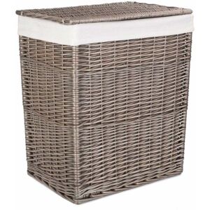 Antique Wash Wicker Laundry Basket Slim With Lid Woven Rectangular Lidded Lined Antique Wash Wicker Laundry Basket Slim With Lid Woven Rectangular Lidded Lined
