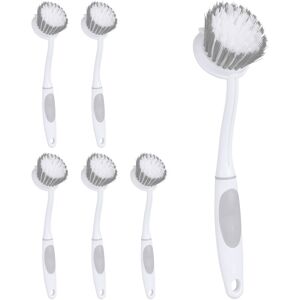 Relaxdays 12x Washing-Up Brush Set, 6 Kitchen Brushes, Dish Cleaning Brushes, Grey Relaxdays 12x Washing-Up Brush Set, 6 Kitchen Brushes, Dish Cleaning Brushes, Grey