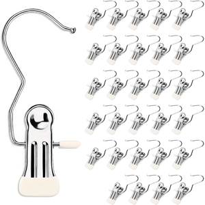 Does Not Apply 30 Pieces Boot Hanger Clips With Hook, Multifunctional Stainless Steel Clothes P Does Not Apply 30 Pieces Boot Hanger Clips With Hook, Multifunctional Stainless Steel Clothes P