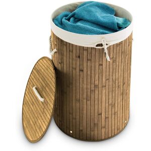 Relaxdays Set 3x Laundry Basket Lid Round Bin 70l Natural Bamboo Chest Hamper Cotton Bag Relaxdays Set 3x Laundry Basket Lid Round Bin 70l Natural Bamboo Chest Hamper Cotton Bag