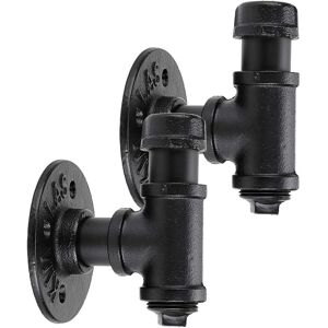 Btsky 2pcs Vintage Industrial Iron Pipe Coat Hat Hook - Wall Mounted Retro Pipe Btsky 2pcs Vintage Industrial Iron Pipe Coat Hat Hook - Wall Mounted Retro Pipe