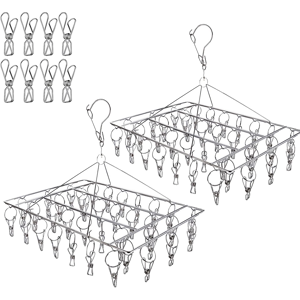 Does Not Apply Stainless Steel Sock Drying Rack With 36pcs Laundry Pegs, Swivel Hook Wind-Proof Does Not Apply Stainless Steel Sock Drying Rack With 36pcs Laundry Pegs, Swivel Hook Wind-Proof