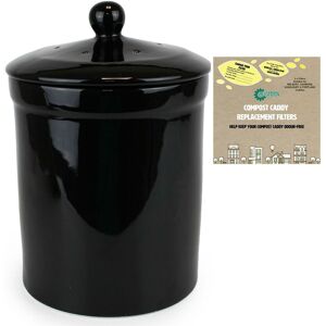 Auntie Morags Portland Ceramic Compost Caddy/food Waste Bin - Black & 1 X Pack Of Filters Auntie Morags Portland Ceramic Compost Caddy/food Waste Bin - Black & 1 X Pack Of Filters