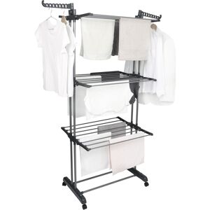 Bargain Factory Airer Clothes Drying Rack,4-Tier Grey Foldable Clothes Hanger Ad Bargain Factory Airer Clothes Drying Rack,4-Tier Grey Foldable Clothes Hanger Ad