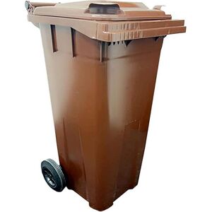 Stg Trading 140l Small Brown Outdoor Waste Recycling Wheelie Bin With Lid, Handle & Wheels Stg Trading 140l Small Brown Outdoor Waste Recycling Wheelie Bin With Lid, Handle & Wheels