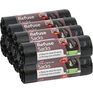 Kordis 70l Black Bin Bags - 160 Pack. Strong, Heavy Duty Bin Bags With Tie Hand Kordis 70l Black Bin Bags - 160 Pack. Strong, Heavy Duty Bin Bags With Tie Hand