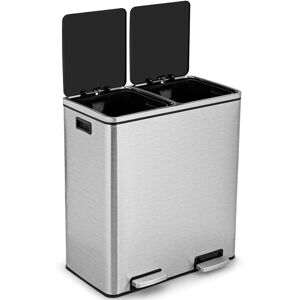 Gainoom 2x30l Recycle Pedal Bin Dual Trash Can W/carry Handles Soft Closure Stainless Gainoom 2x30l Recycle Pedal Bin Dual Trash Can W/carry Handles Soft Closure Stainless