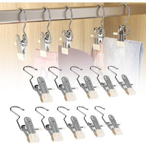 Does Not Apply 10/30/50 Pcs Space-Saving Clothespin Hat Pants Storage Hanging Travel Hook, 360° Does Not Apply 10/30/50 Pcs Space-Saving Clothespin Hat Pants Storage Hanging Travel Hook, 360°