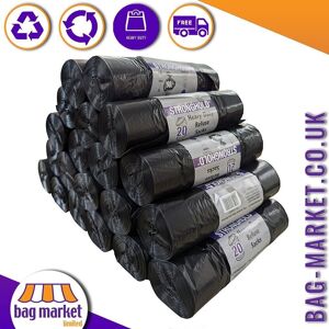 Stronghold 400 X Heavy Duty Bin Bags 100 Litre Black Liners Sacks For Refuse Rubbish Waste Stronghold 400 X Heavy Duty Bin Bags 100 Litre Black Liners Sacks For Refuse Rubbish Waste