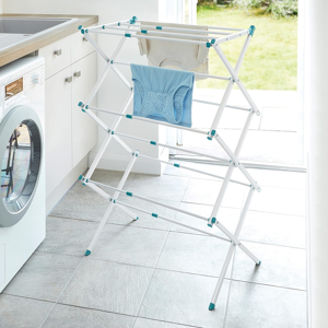 Branded Bxar0002gb Extendable Compact Clothes Airer, Aqua, 7.5m Drying Space Branded Bxar0002gb Extendable Compact Clothes Airer, Aqua, 7.5m Drying Space