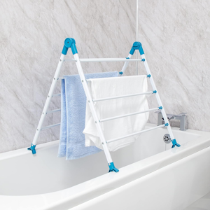 Branded Extendable Over Bath Airers, Two Colours, Adjustable Rotation, 10 Bars With 5.6m Branded Extendable Over Bath Airers, Two Colours, Adjustable Rotation, 10 Bars With 5.6m