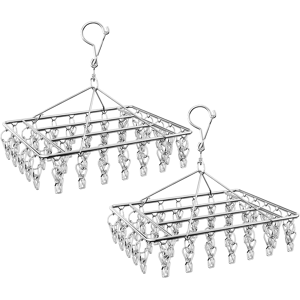 Does Not Apply 2 Pack Sock Hanger, Stainless Steel Drying Rack With 40 Pegs And Swivel Hook, Me Does Not Apply 2 Pack Sock Hanger, Stainless Steel Drying Rack With 40 Pegs And Swivel Hook, Me
